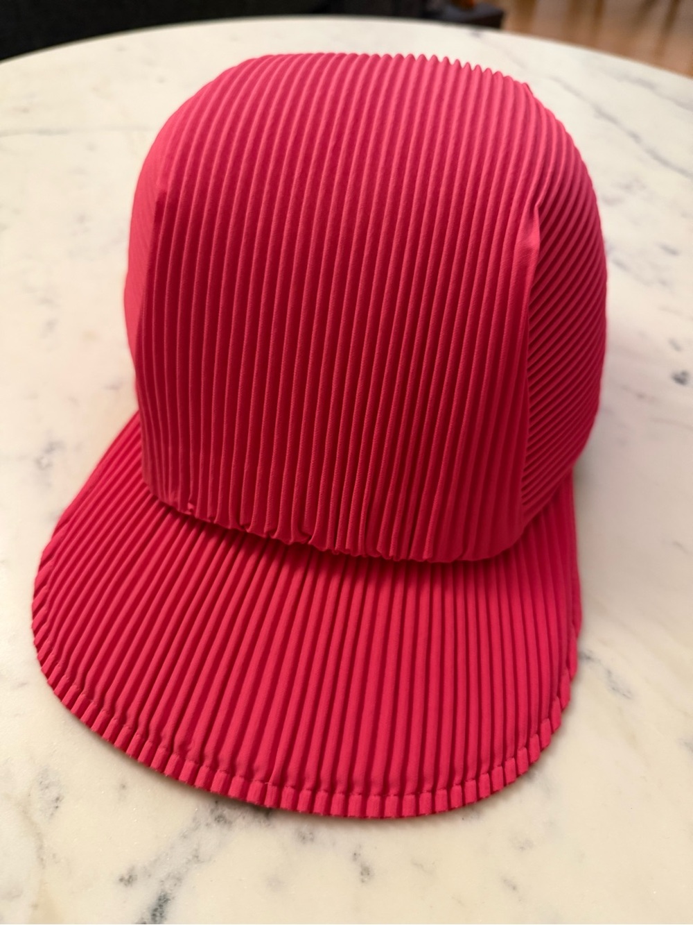 Issey Miyake Hot Pink Pleated Baseball Cap
